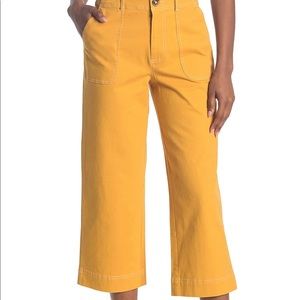ModCloth Utility Cropped Wide Leg Pants in Mustard Brand New